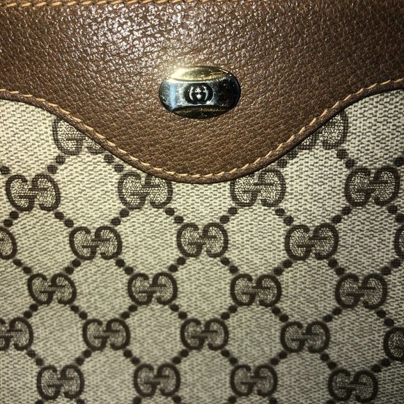 Vintage GUCCI Ophidia Web Strap GG Supreme Tote/Monogram Canvas Shopping Bag - Picture 14 of 16